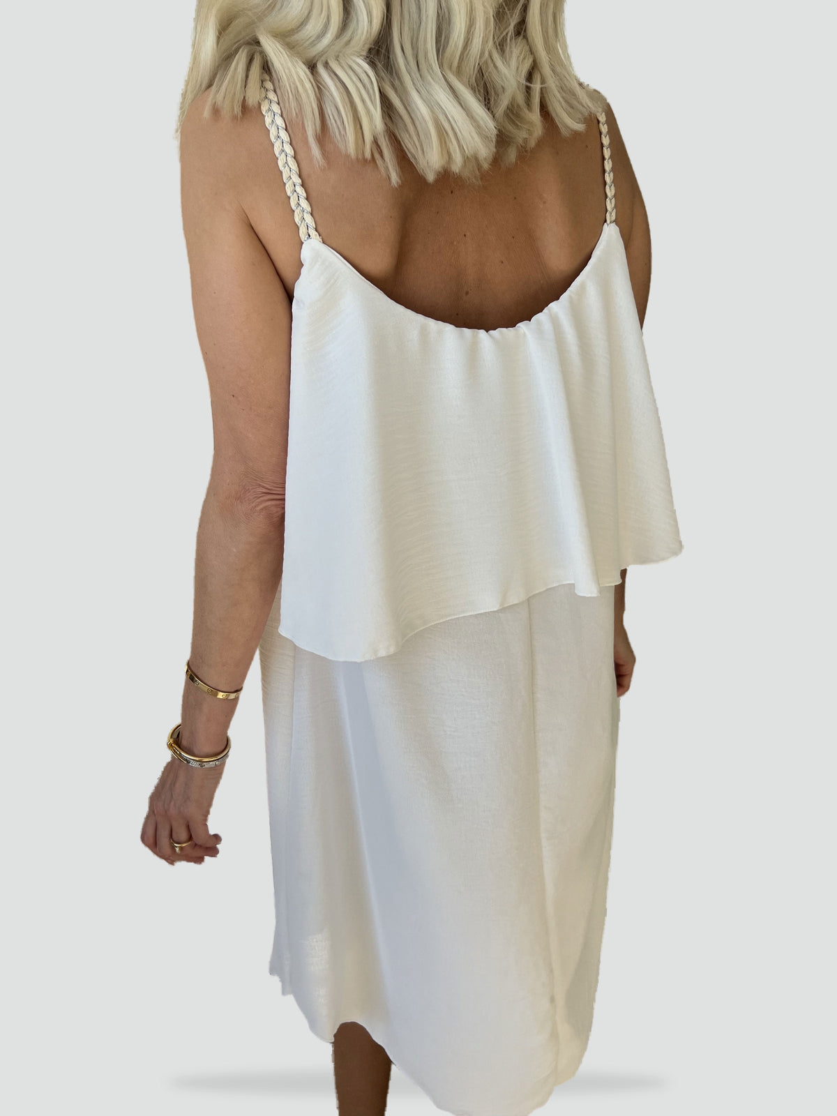 Midi Dress with Straps and Sleeveless Cut for Women