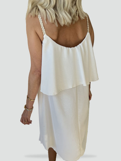 Midi Dress with Straps and Sleeveless Cut for Women