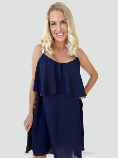 Midi Dress with Straps and Sleeveless Cut for Women