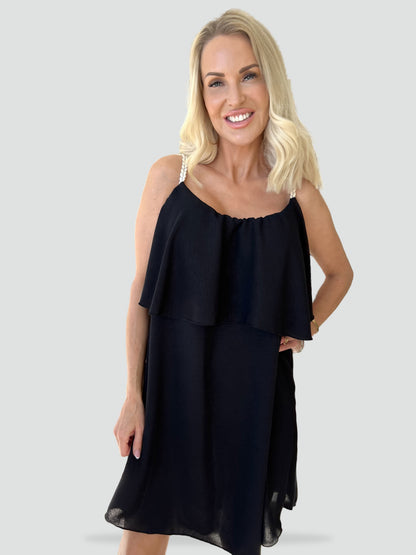 Midi Dress with Straps and Sleeveless Cut for Women