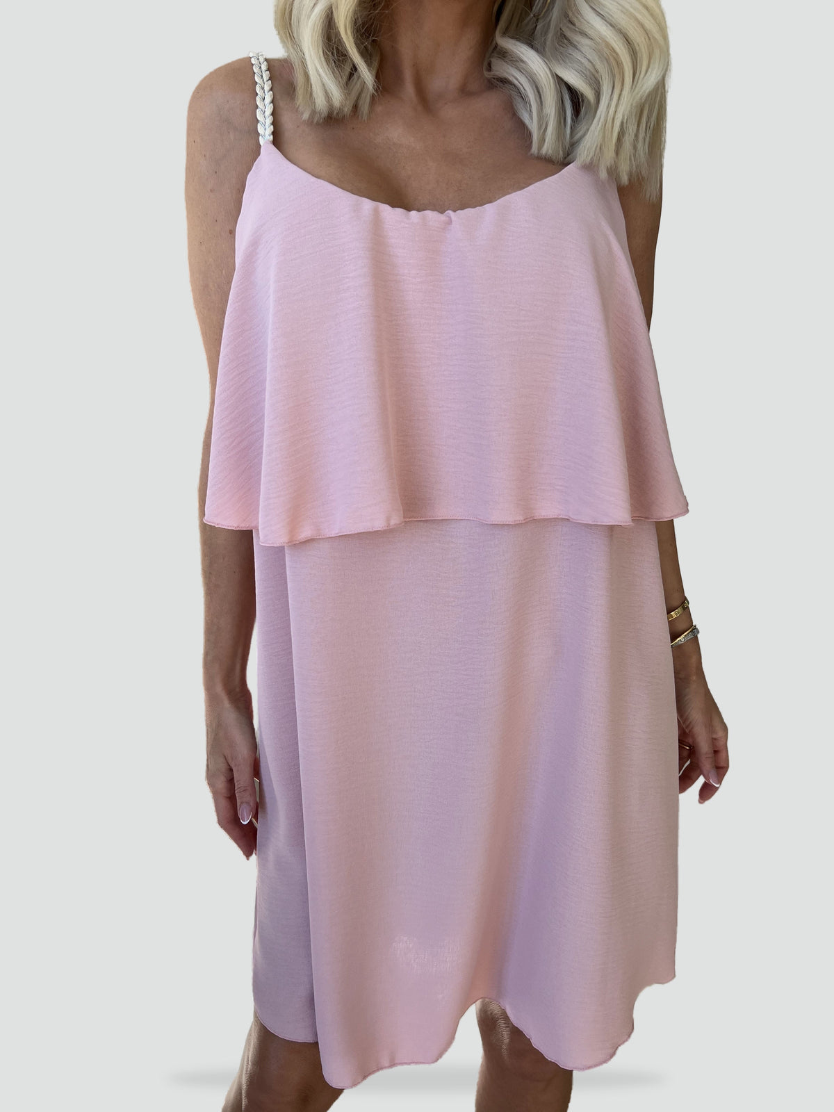 Midi Dress with Straps and Sleeveless Cut for Women