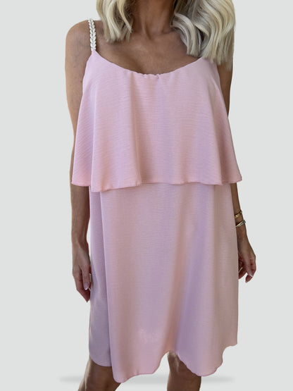 Midi Dress with Straps and Sleeveless Cut for Women