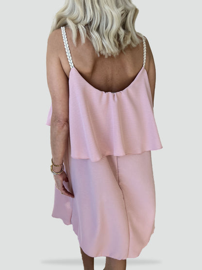 Midi Dress with Straps and Sleeveless Cut for Women