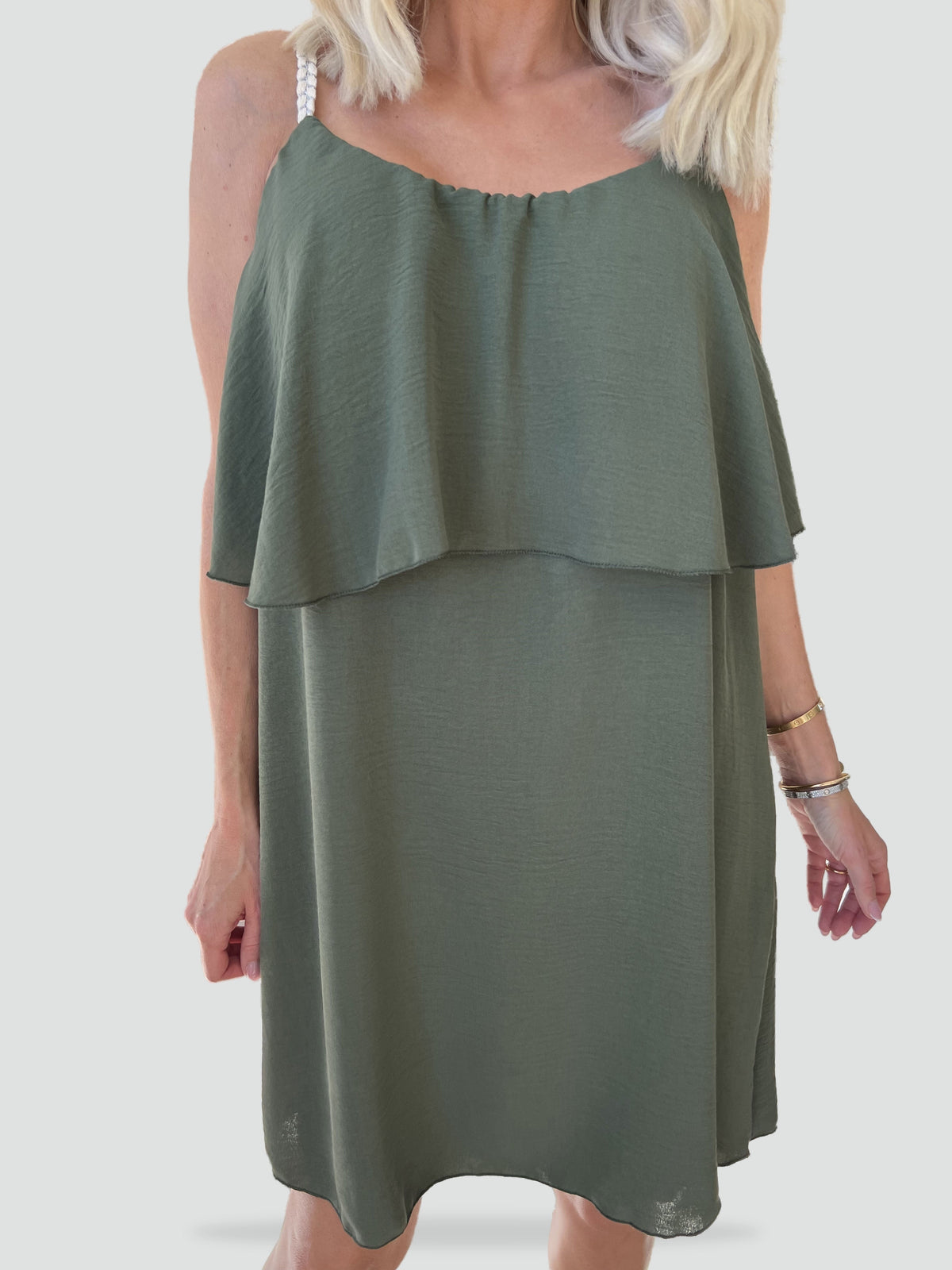 Midi Dress with Straps and Sleeveless Cut for Women