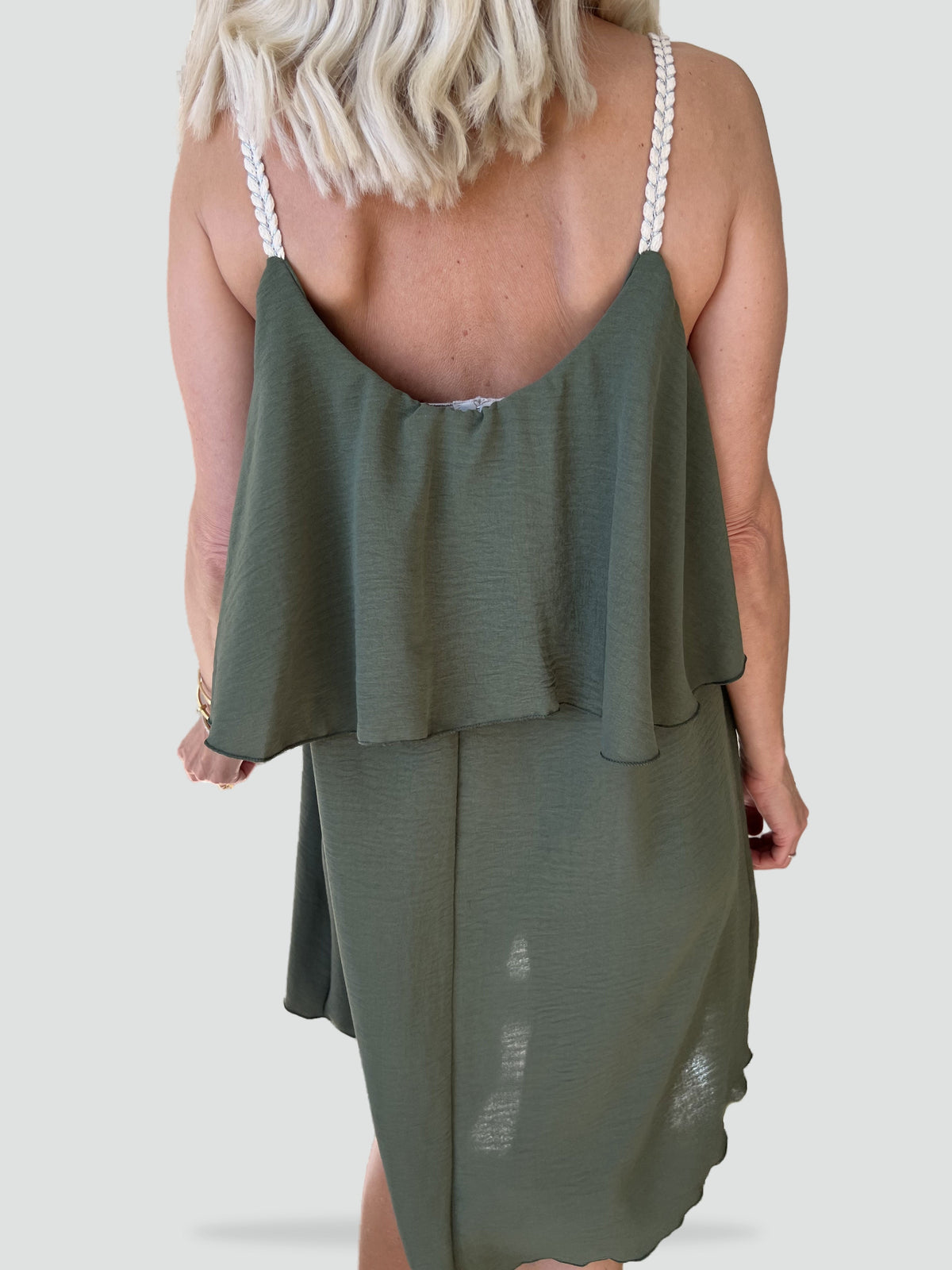 Midi Dress with Straps and Sleeveless Cut for Women