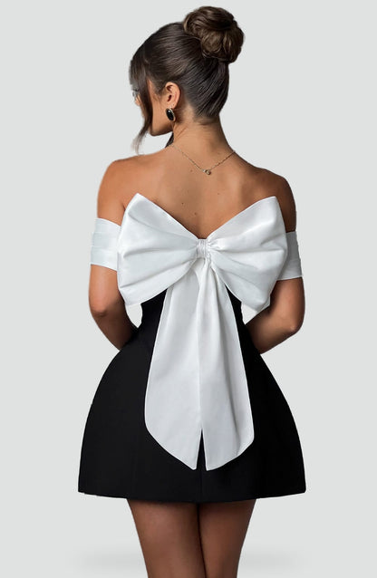 Midi Dress with Satin Neckline and Flared Skirt for Women