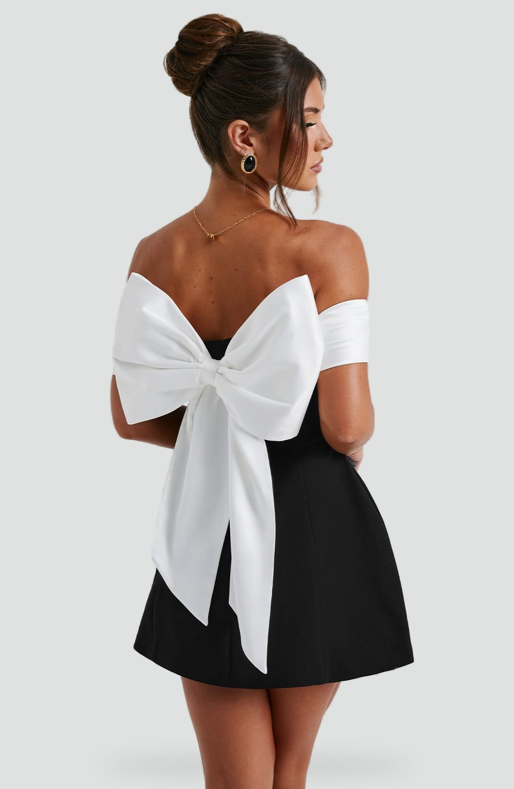 Midi Dress with Satin Neckline and Flared Skirt for Women