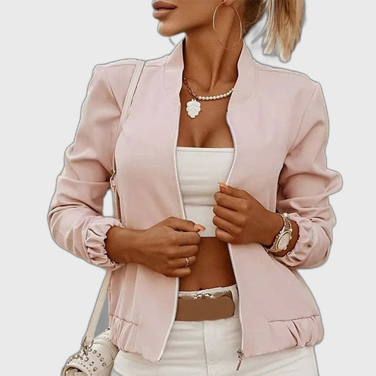 Cropped Long Sleeve Bomber Jacket for Women