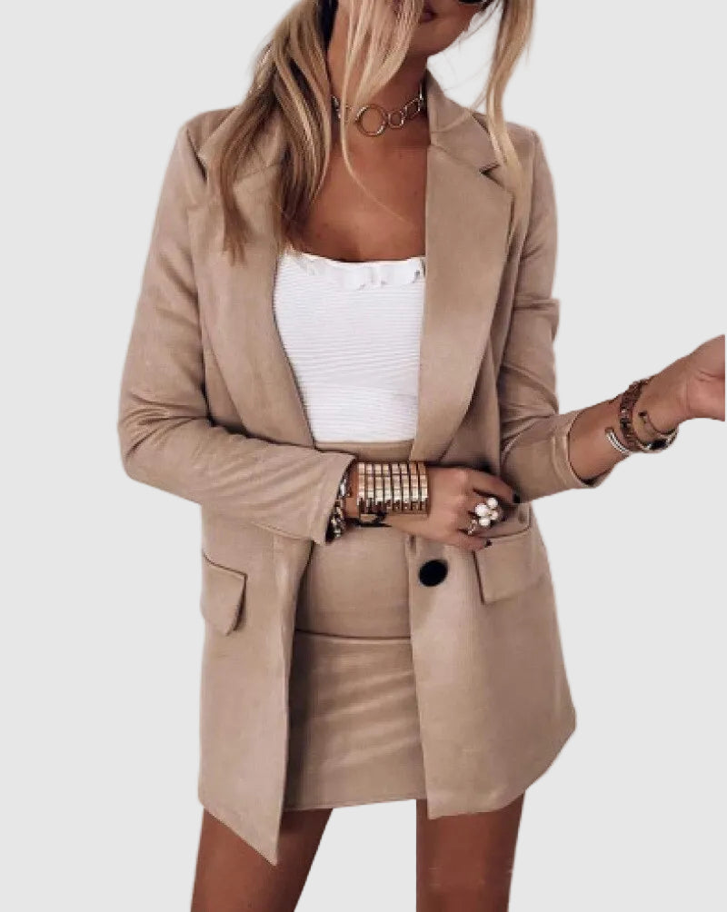 Co-ord Set with Blazer and Midi Skirt Tailored for women