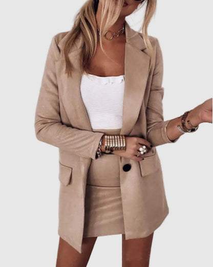 Co-ord Set with Blazer and Midi Skirt Tailored for women